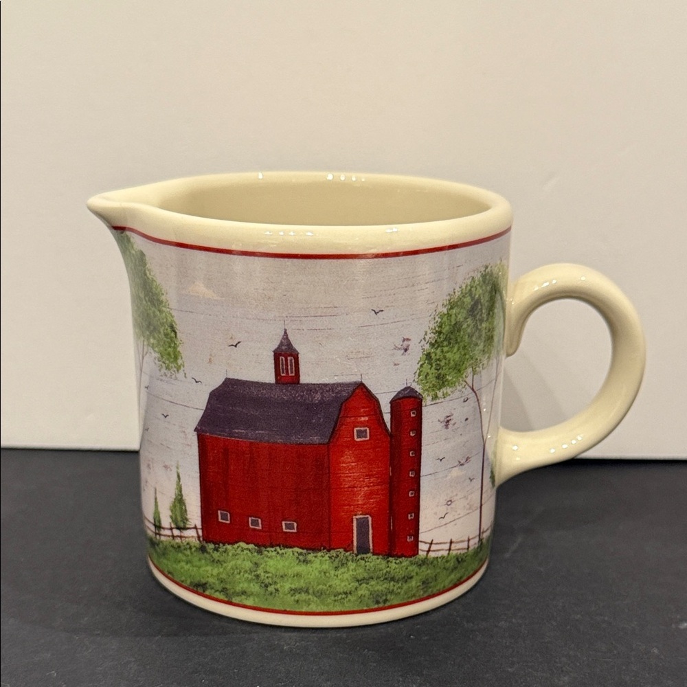 Sakura Warren Kimble BARNS Ceramic Creamer Vintage 1998